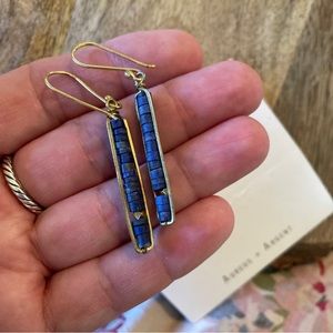 AUREUS + ARGENT Earrings Lapis Lazuli Purple Stone Dangle Banana Republic NWT